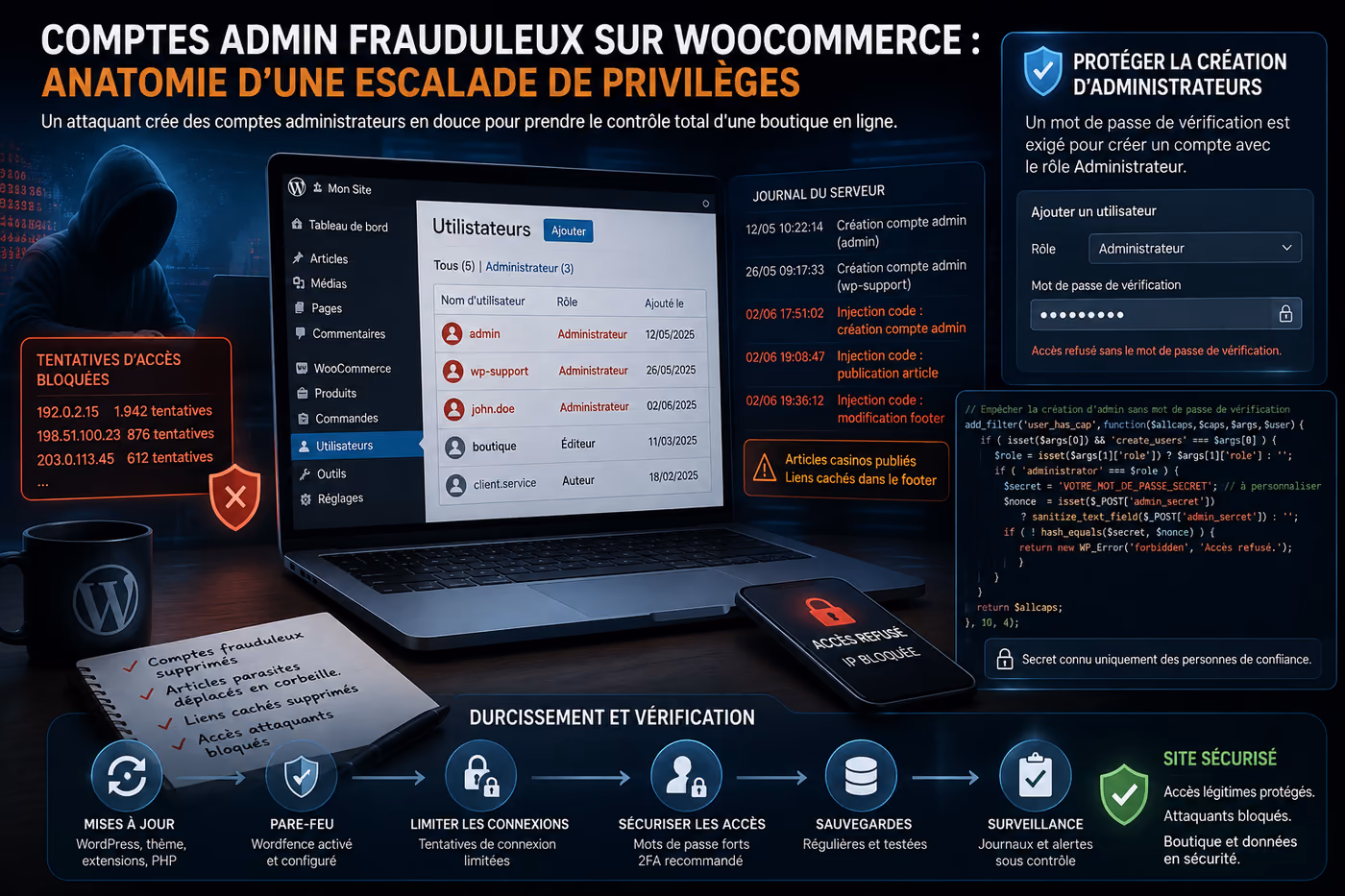 Nettoyer un WordPress piraté en SSH : purge de masse et réinstallation propre
